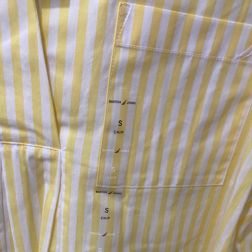 Nautica Women's Yellow and White Striped Blouse - Picture 4 of 5
